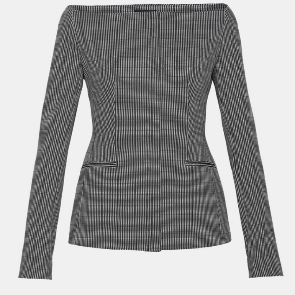 Theory off shoulder zip up jacket